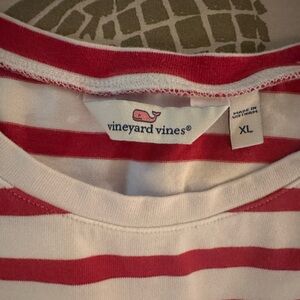 Vineyard Vines nautical stripe 3/4 sleeve boxy tee